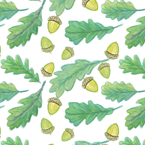 470x470 Oak Leaves Watercolor Green Wallpaper