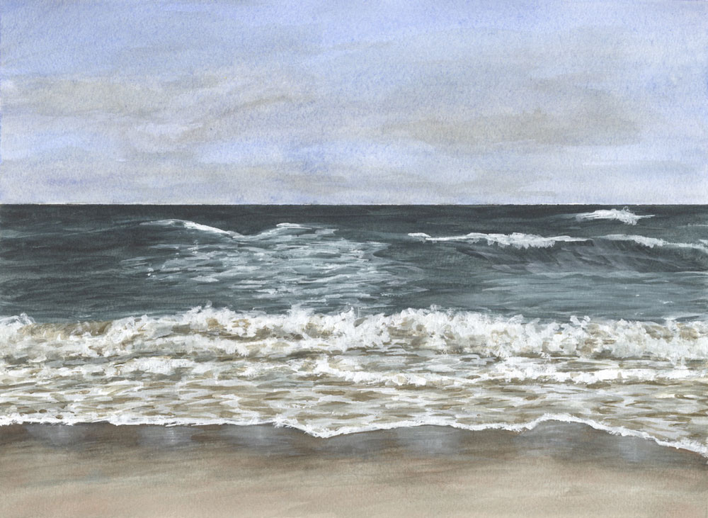 1000x731 Three New Ocean Watercolor Paintings