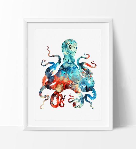 Octopus Watercolor Painting at GetDrawings | Free download