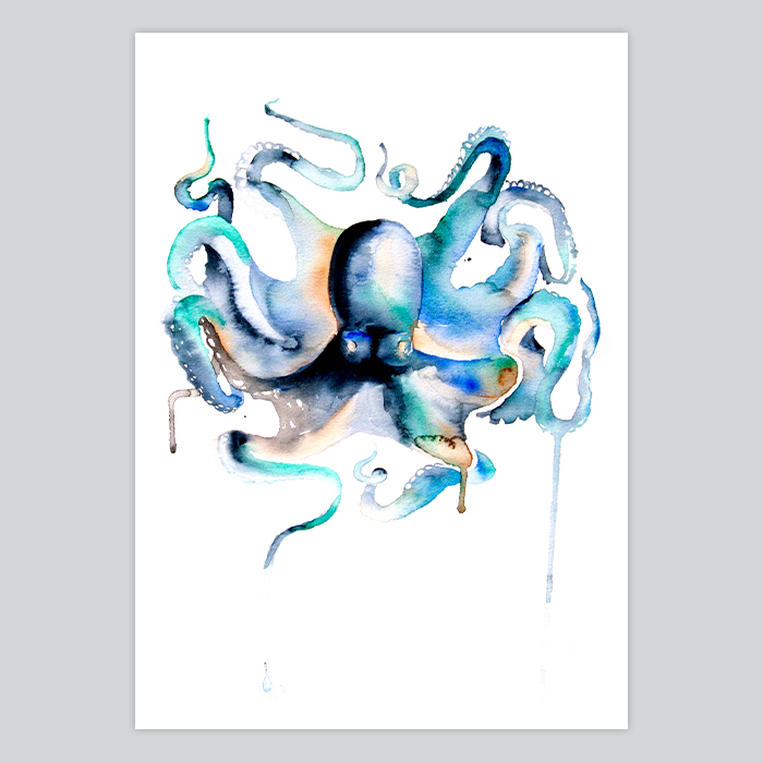 700x700 Watercolor Painting Octopus