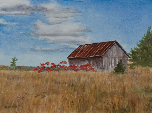500x372 Watercolor Painting Of Barn