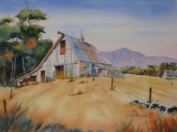 600x447 Watercolors By Jim Oberst Blog Hilltop Barn