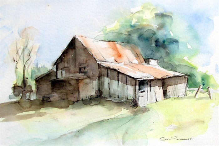 700x466 Barns In Watercolor Painting Old Barn Watercolor Paintings Old