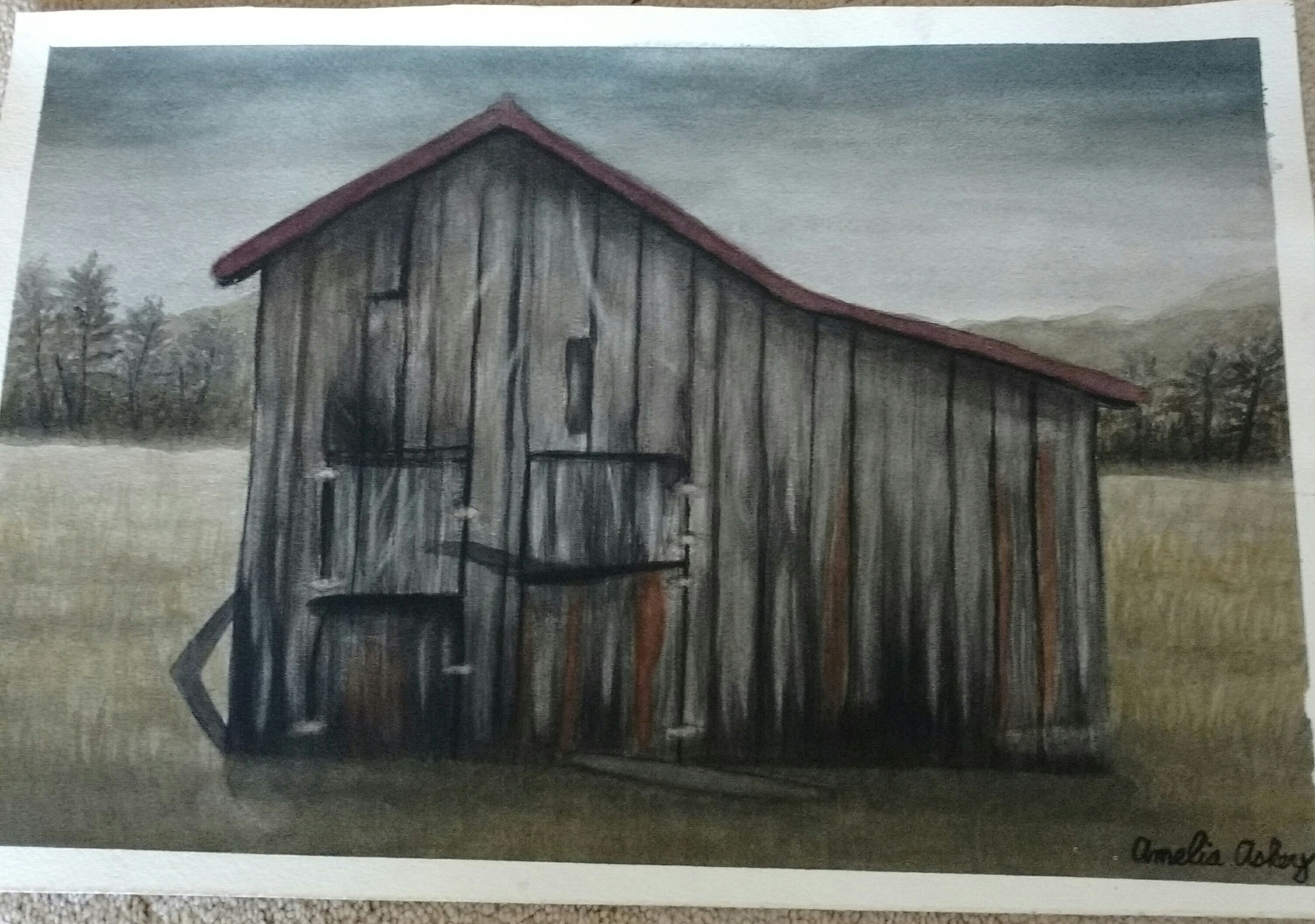 3006x2114 Creepy Old Barn Watercolor Painting Ameliaaskey12396 Foundmyself