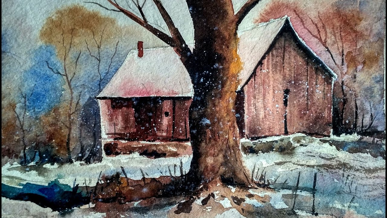 1280x720 How To Paint Watercolor Landscapeold House Paint With David