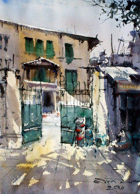 461x640 Old House In Hanoi (Watercolor, 26x36 Cm) Direk Kingnok