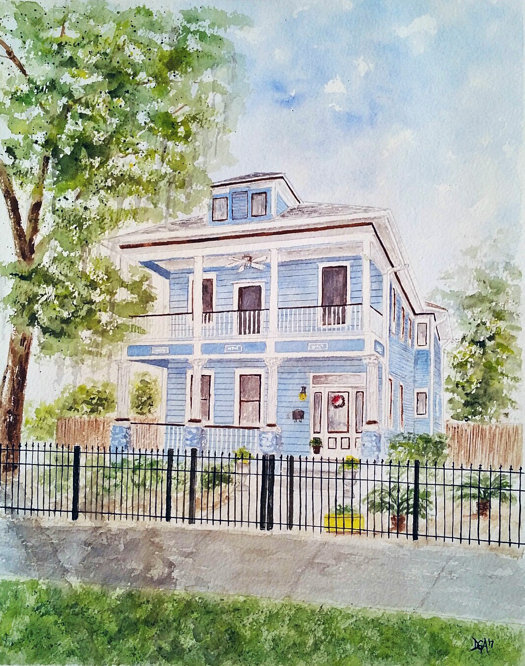 1065x1349 Watercolor Old House Watercolors By Donnell Anderson