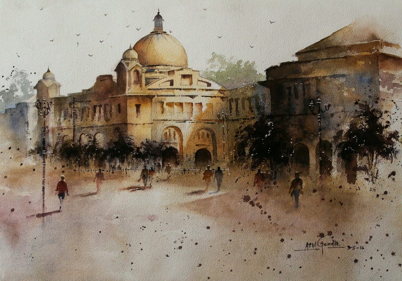 800x559 Old Architecture By Artist Atul Gendle Cityscape Art
