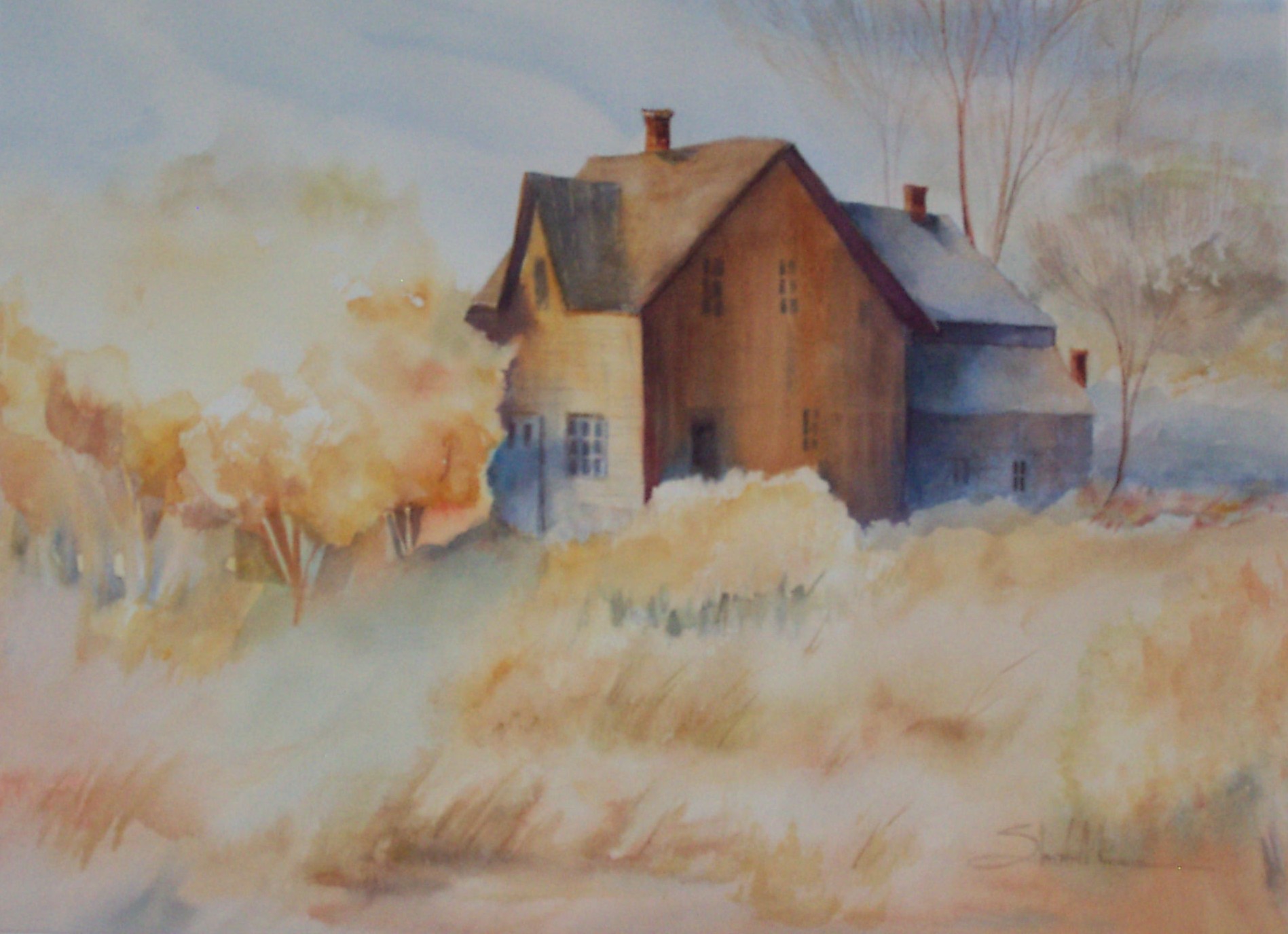 1897x1375 Old Farm House Traditional Watercolor A Painting A Day, Watercolor