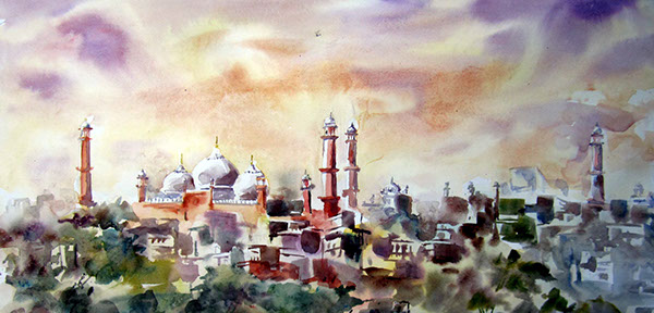 600x288 Old Lahore Watercolor On Behance
