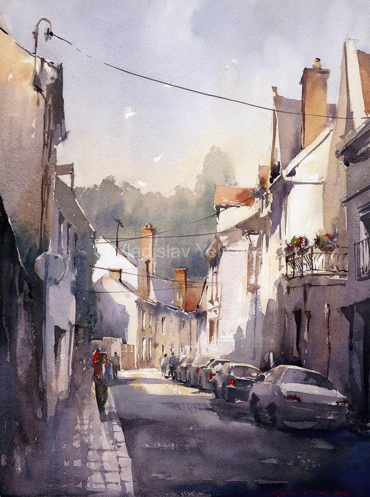 1190x1600 Urban Paintings Watercolor Artworks By Artist Vladislav Yeliseyev
