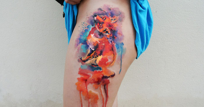 700x367 One Day, One Tattoo Czech Artist Makes Sure Each Watercolor