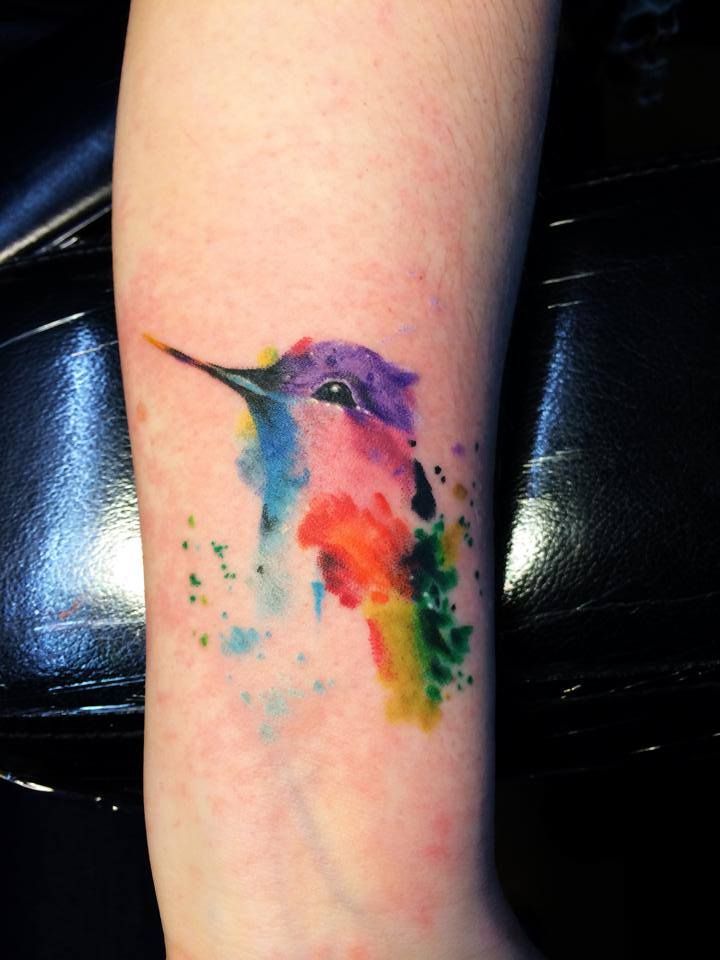 720x960 Watercolor Hummingbird By Kc Lange @ Old Gold Tattoo In Bellingham