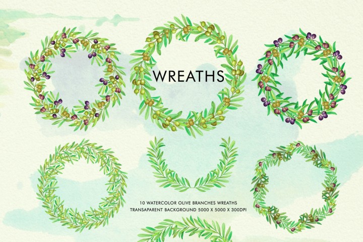 720x479 Olive Branch Watercolor Alphabets By Graphobia