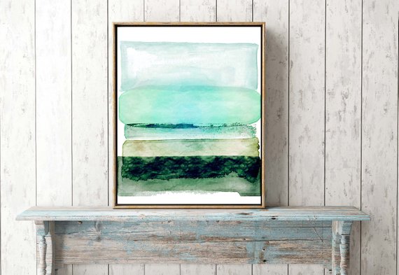 570x393 Olive Green Watercolor Dark Green Abstract Art Olive Bedroom Etsy