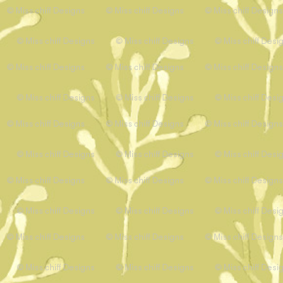 400x400 Olive Green Watercolor Branch Abstract Floral Flower Tree