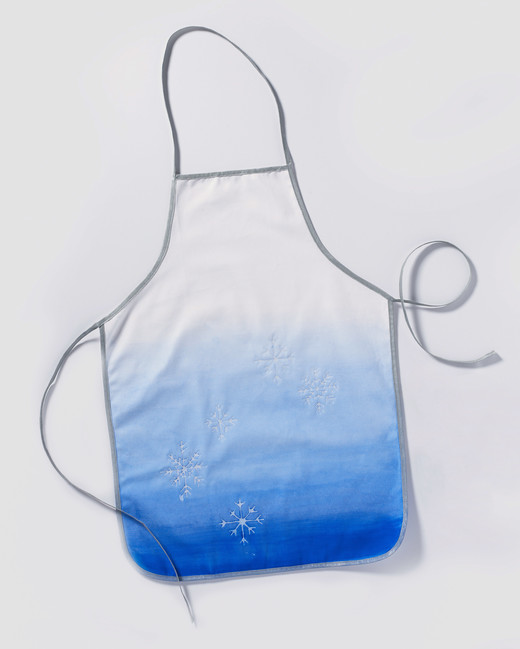 520x649 Watercolor Apron With Snowflakes Martha Stewart