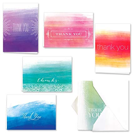 425x425 Ombre Watercolor Thank You Note Card Assortment Pack