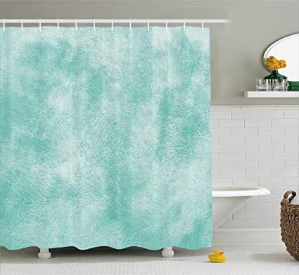 425x391 Ambesonne Mint Shower Curtain, Ombre Watercolor