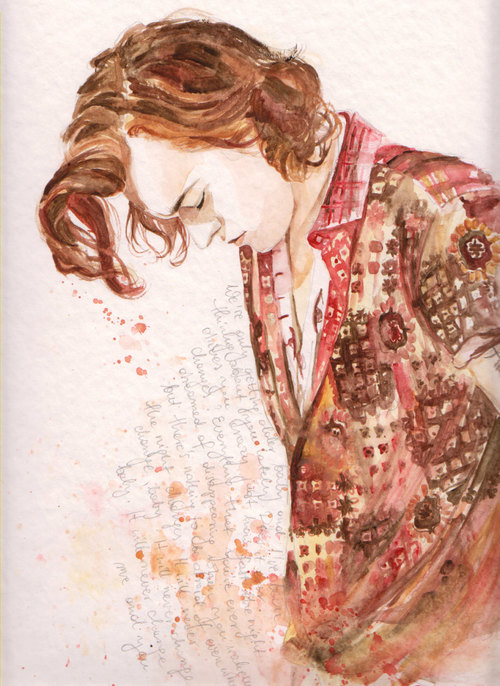 500x686 Harry Styles Watercolour Portrait With Night Changes Lyrics One