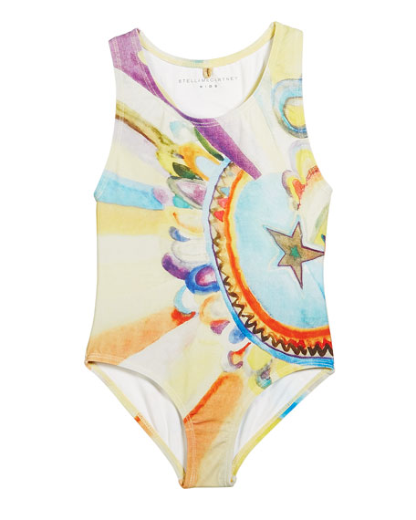 456x570 Stella Mccartney Kids Marcie Watercolor Print One Piece Swimsuit
