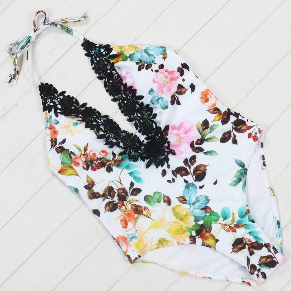1000x1000 Watercolor Flower One Piece Swimsuit Lovesalty