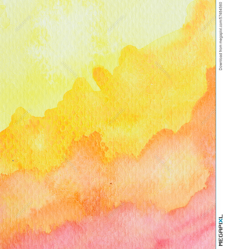 726x800 Vivid Yellow Orange Red Watercolor Background Illustration