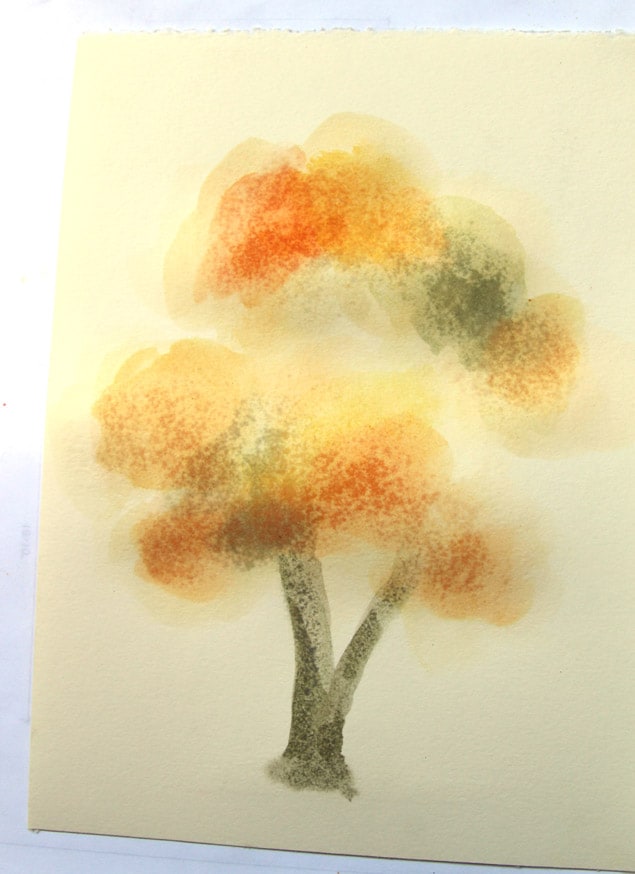 635x874 Easy Watercolor Painting Tree (With Fall Colors!)