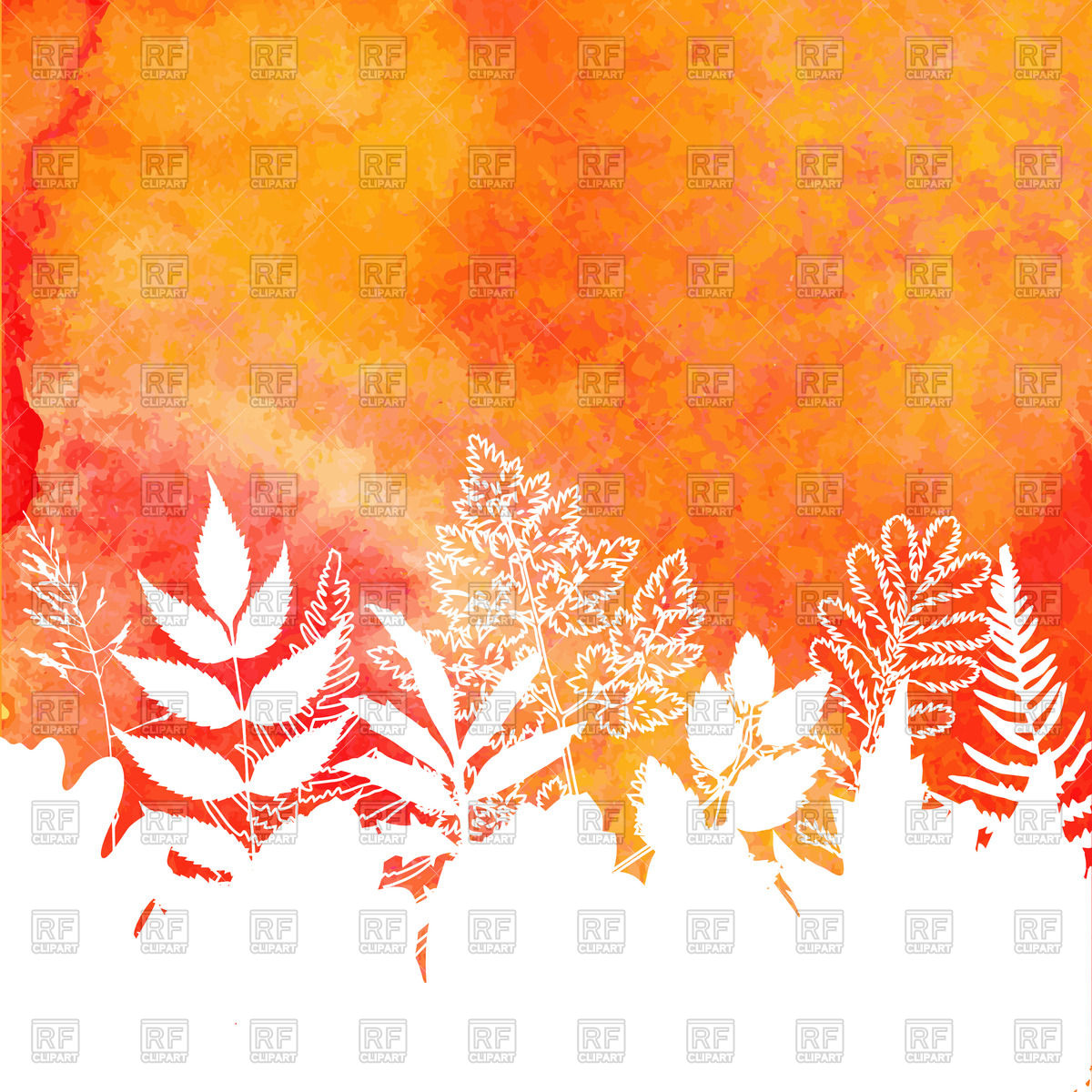 1200x1200 Orange Autumn Watercolor Paint Background Vector Image Vector