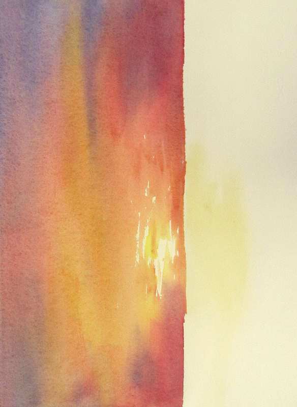 584x800 Watercolor Painting Of Warm Red Sky