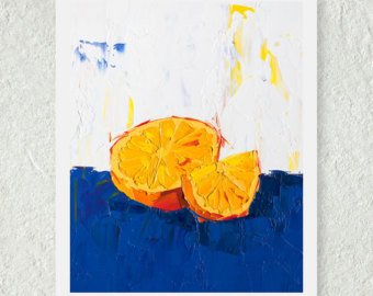 340x270 Blue Orange Painting Etsy