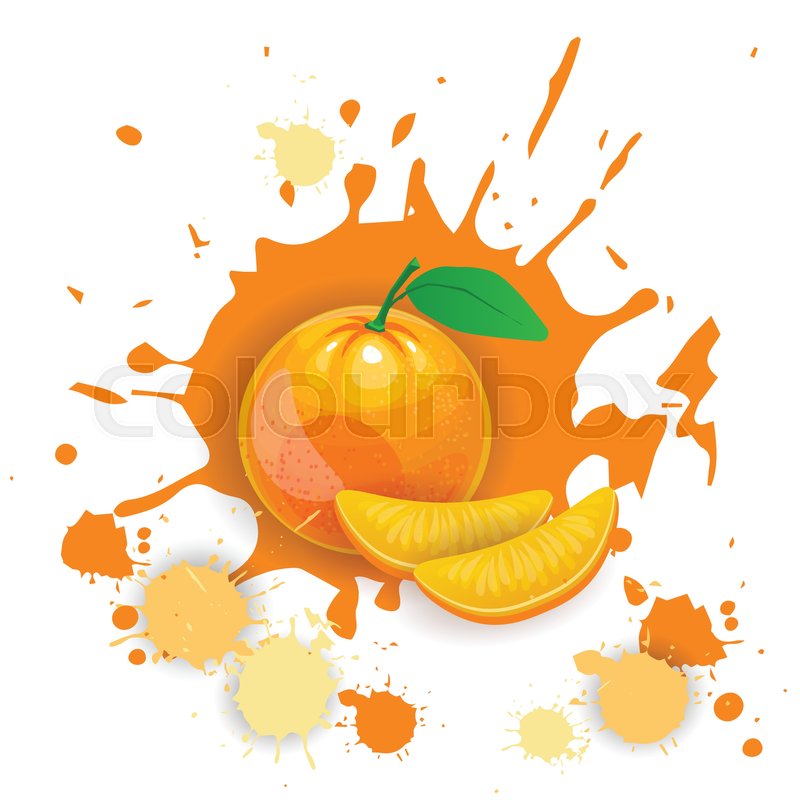 800x800 Orange Fruit Logo Watercolor Splash Design Fresh Natural Food