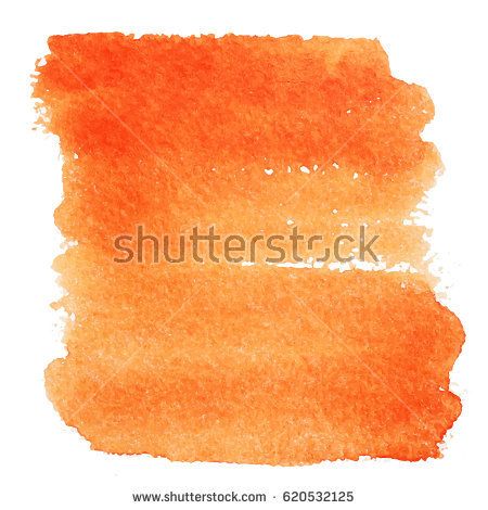 450x470 Orange Watercolor Splash. Vector Brush Stroke Isolated On White