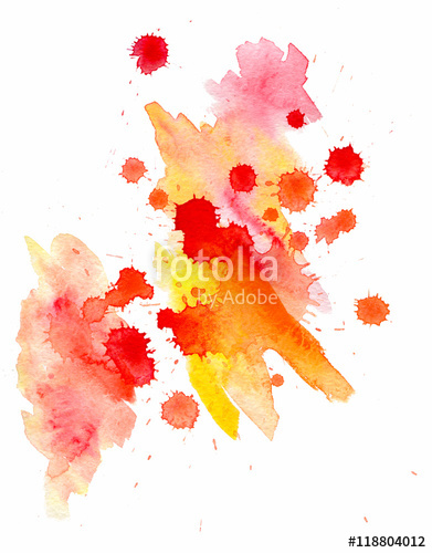 391x500 Red Orange Watercolor Background With A Splash. Colorful
