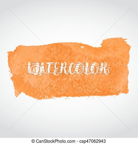 450x470 Watercolor Orange Splash. Abstract Background. Vector Illustration.