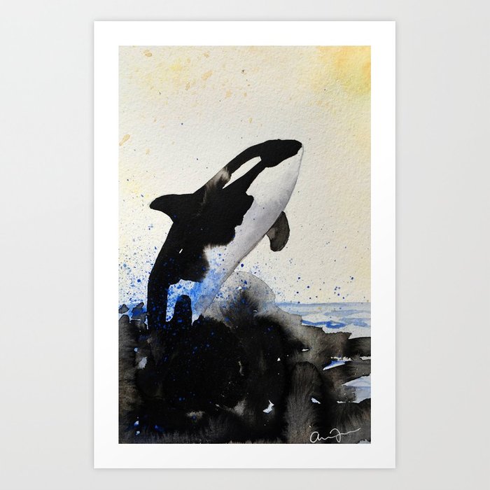 700x700 Orca Watercolor And Ink Art Print By Pandamanda827 Society6
