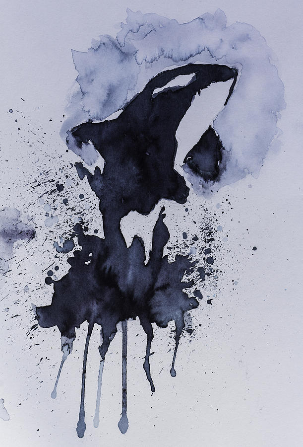 611x900 Watercolor Abstract Killer Whale Painting Painting By Andy Gimino