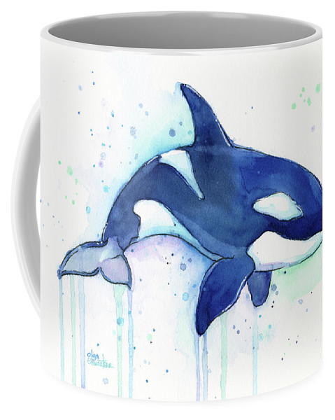 479x600 Orca Whale Watercolor Killer Whale Facing Right Coffee Mug For
