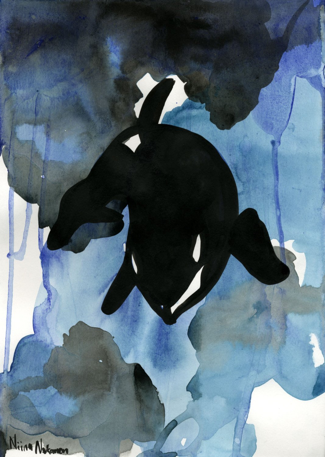 1067x1500 Watercolor Orca Original Painting Killer Whale Art Whale