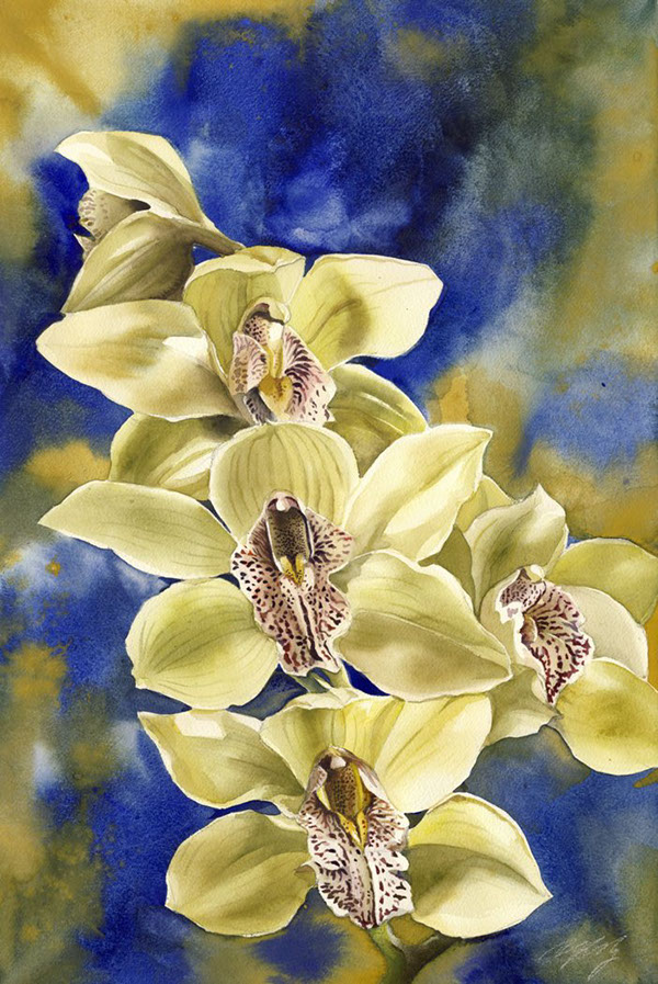 600x897 Orchid Watercolor Paintings On Behance