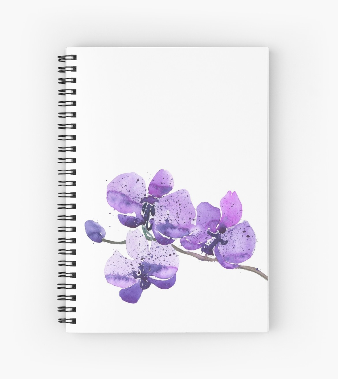 1171x1313 Purple Orchid Watercolor Spiral Notebooks By Junkydotcom Redbubble