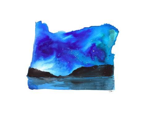 473x372 Oregon State Watercolor Posters By Jessica Durrant