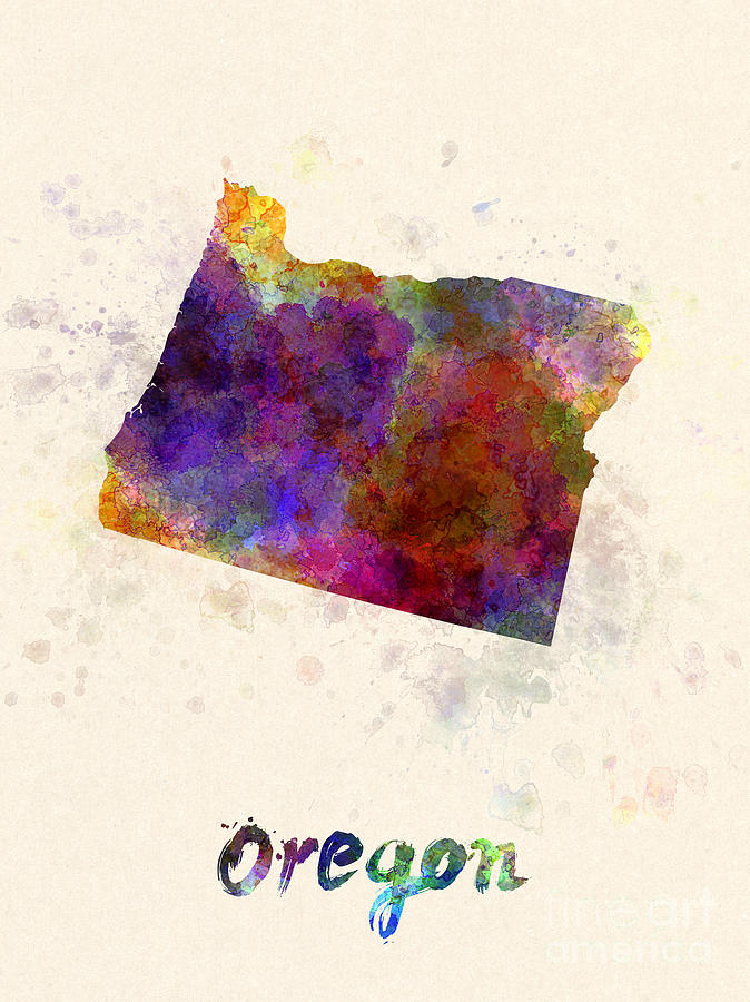 674x900 Oregon Us State In Watercolor Painting By Pablo Romero