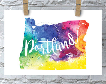 340x270 Oregon Watercolor Etsy