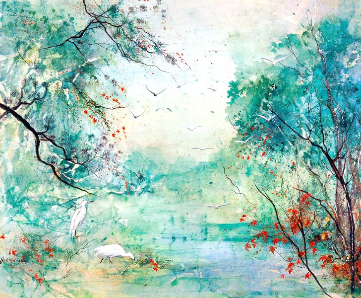 728x600 Contemporary Asian Watercolors Judith Kingsley Art