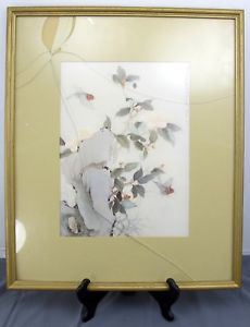 230x300 The Red Birds By Lee Tong Shaing Chang Oriental Watercolor Print