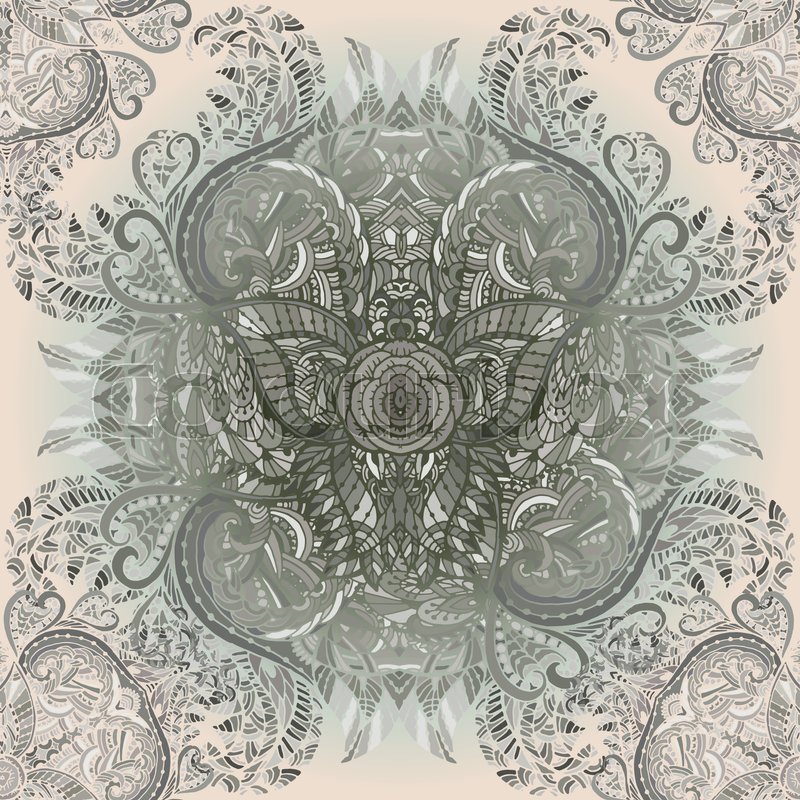 800x800 Vector Seamless Background Delicate Oriental Watercolor. Beautiful