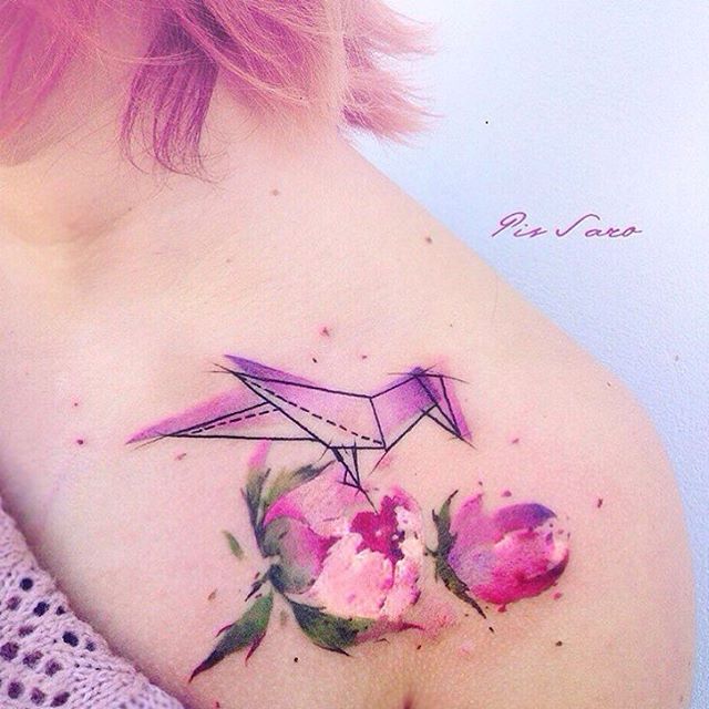 640x640 105 Sensational Watercolor Flower Tattoos