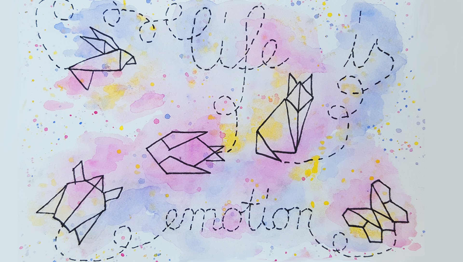 1920x1088 Origami Animals On Watercolor Tattoo Inspiration Speed