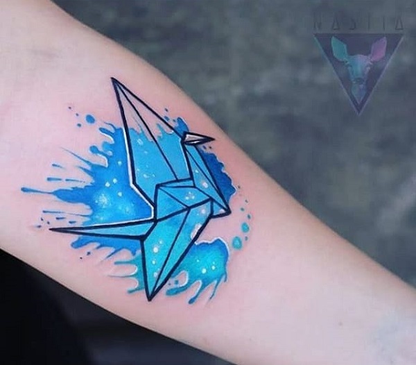 600x526 65 Origami Bird Tattoos